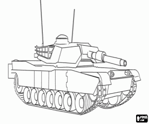 Colorear Un vehículo militar de guerra