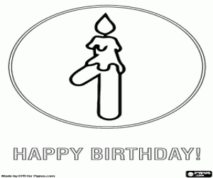 Colorear Una vela con el número uno