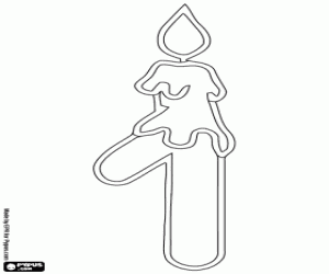 Colorear Una vela y el número 1