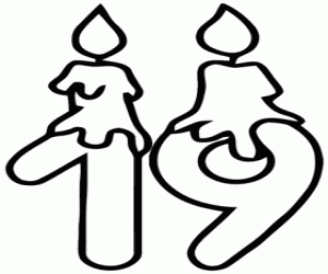 Colorear Velas y diecinueve, línea gruesa