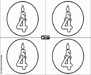 Colorear Ven a mi fiesta de cuatro años