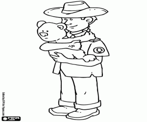 Colorear Vigilante forestal con un koala