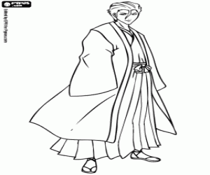 Colorear El villano Sosuke Aizen, Bleach