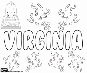 Colorear Virginia, nombre para niña
