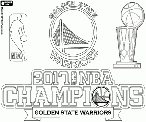 Colorear Warriors, campeones de la NBA 2017