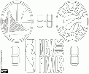 Colorear Warriors-Raptors, final NBA 2019