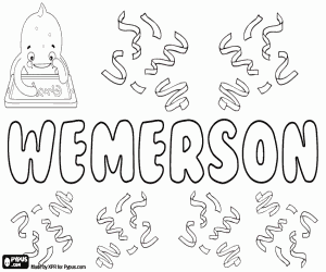 Colorear Wemerson, nombre para niño