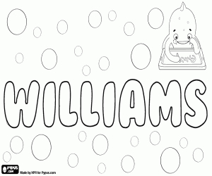 Colorear Williams, nombre para niño