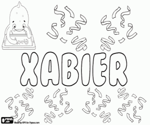 Colorear Xabier, nombre vasco