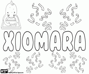 Colorear Xiomara, nombre para niña