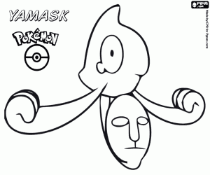 Colorear Yamask, un Pokémon fantasma