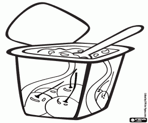 Colorear Yogur con sabor a frutas