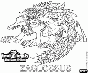 Colorear Zaglossus, Invizimals LTP