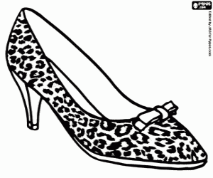 Colorear Zapato de piel de leopardo