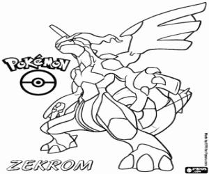 Colorear Zekrom, un pokémon blanco