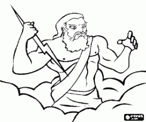 Colorear Zeus,rey de dioses del Olimpo