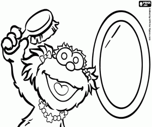 Colorear Zoe frente al espejo