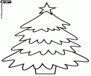 Colorear Árbol de Navidad con la estrella