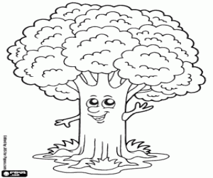 Colorear Árbol feliz