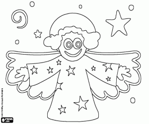 Colorear Un ángel de Navidad divertido