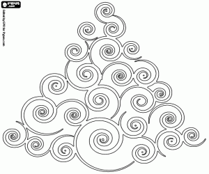 Colorear Un árbol de Navidad de espirales